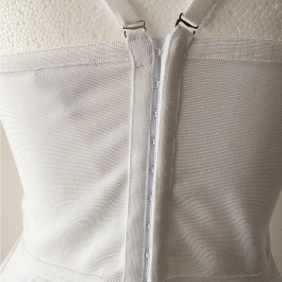 Wow Couture White Cropped Peplum Bandage Corset Top Sizes S, L - Picture 5 of 5